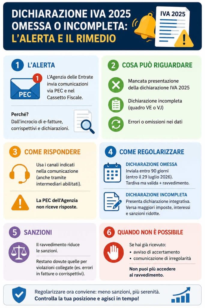 Dichiarazione IVA 2025 omessa o incompleta: al via le comunicazioni dell’AdE